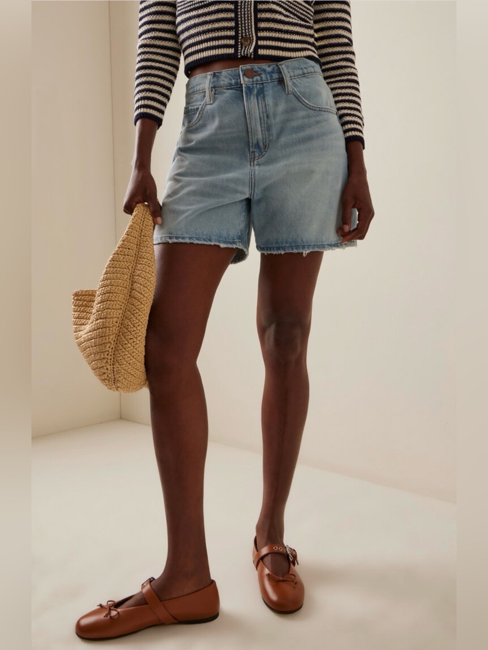 Frame - The Easy High Rise Denim Shorts